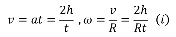 (f)(g)(h)から速度vと角速度ωを式(i)のように書くことが出来ます
