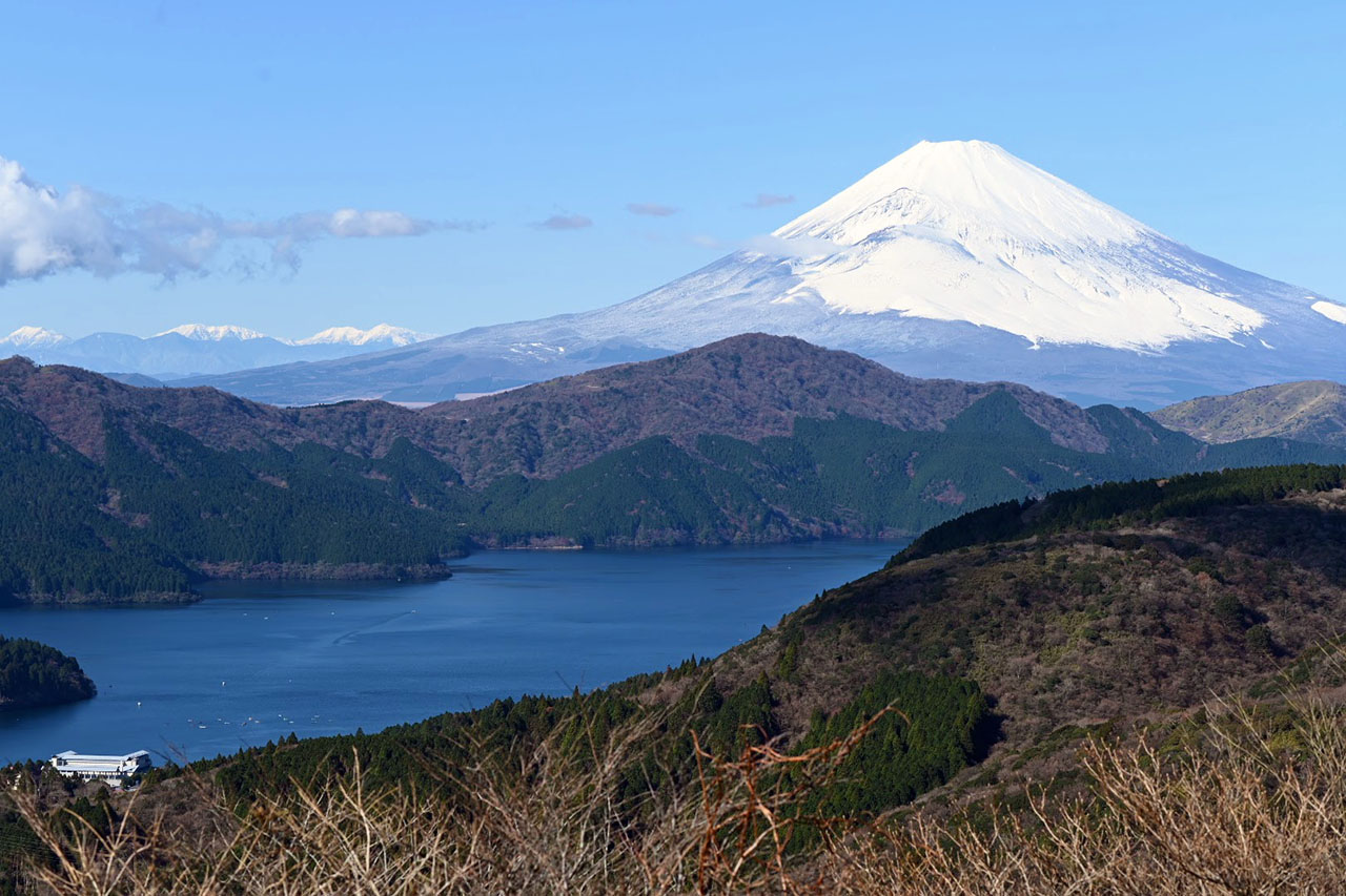 芦ノ湖と富士山の眺望