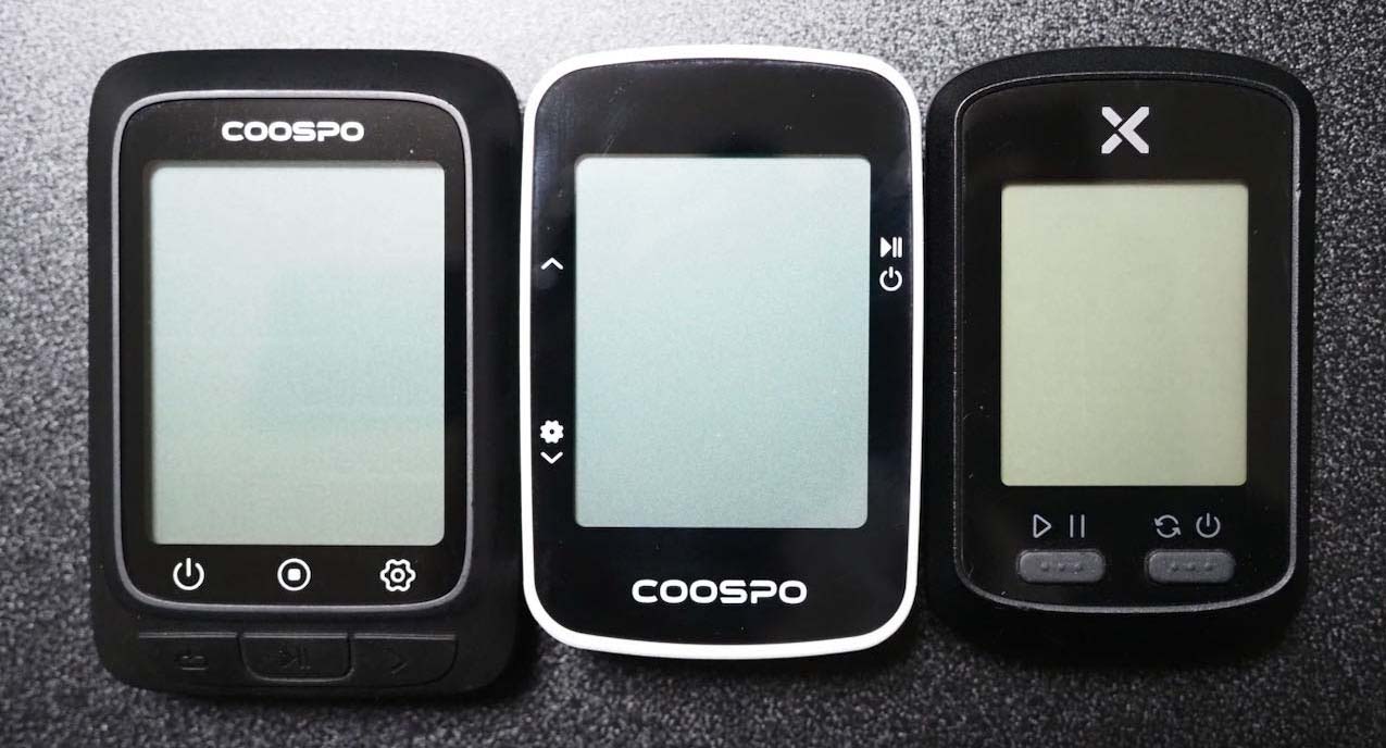 COOSPO BC107・BC26・XOSS G+のサイズ比較