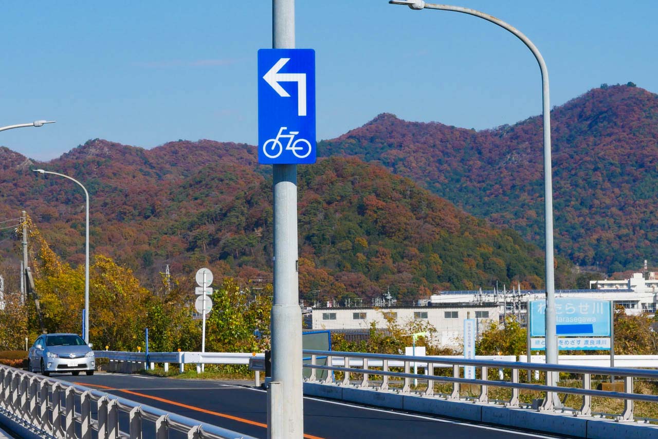 渡良瀬川自転車道の案内看板